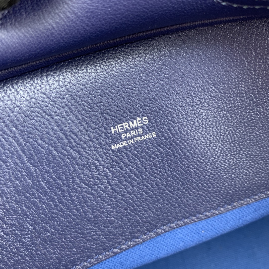 Hermes Cargo Birkin 25CM Limited Edition Canvas Handbag Blue